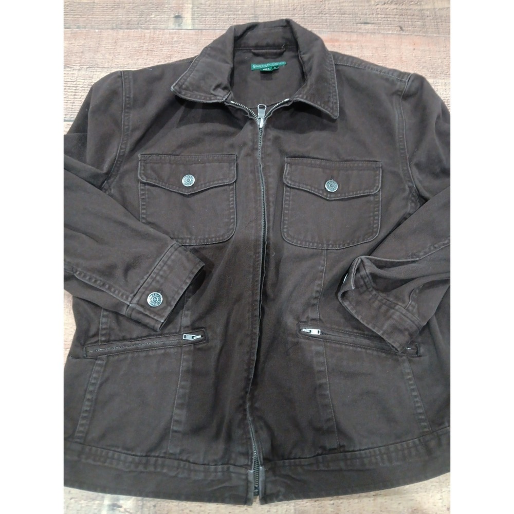 VTG Ralph Lauren Jeans Company  Cotton Women's L Brown Denim Jacket Western 2788